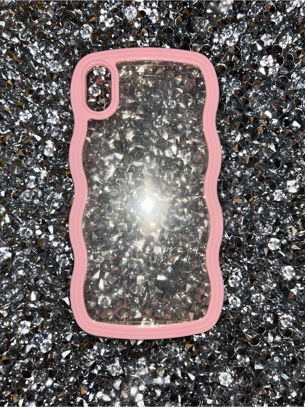iPhone XS Max Pink Clear Wavy Phone Case - Compatible iPhone